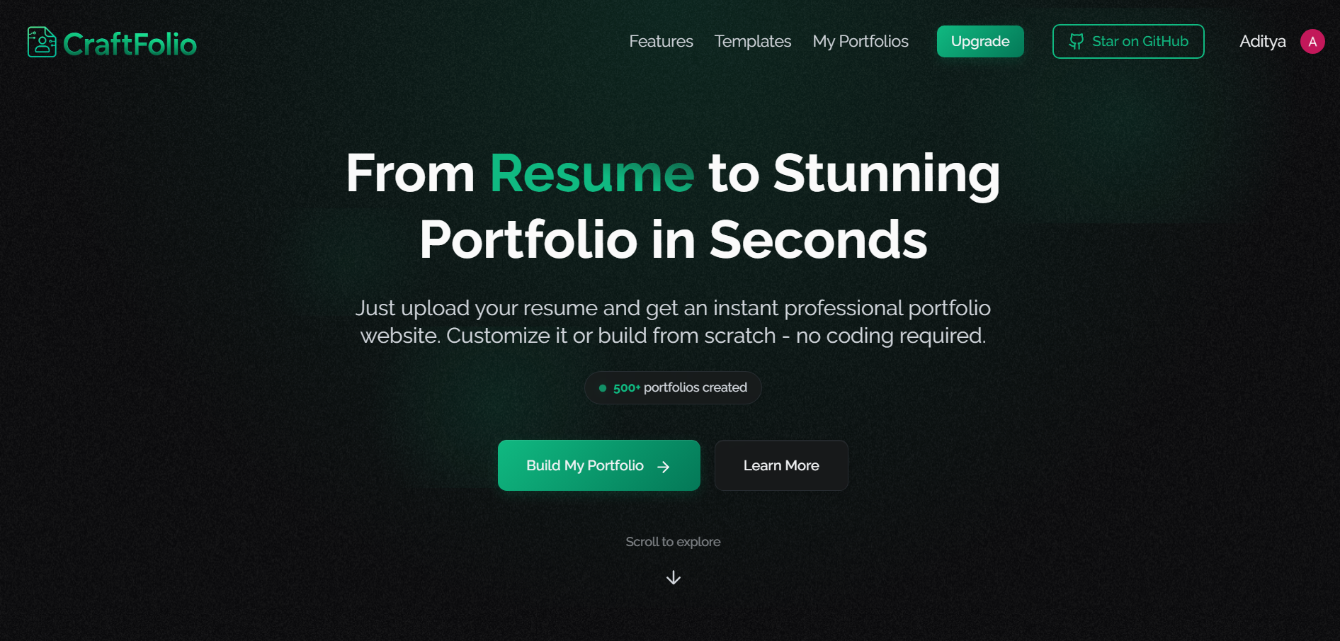 CraftFolio - Build Stunning Portfolio in minutes.