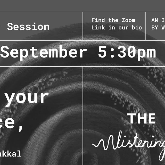 We’re excited to invite you to the very first session of The Listening Space!